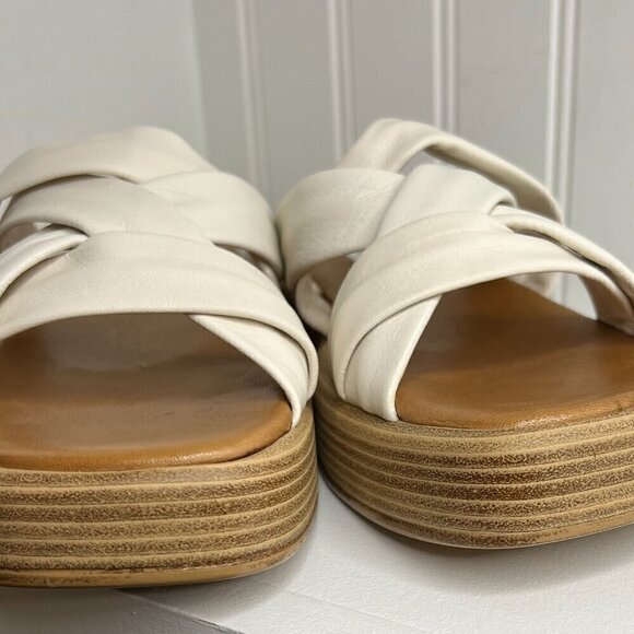 Steve Madden Womens Salita Leather Slip-On Flatform Sandals in Bone  Size 11 - Picture 4 of 7